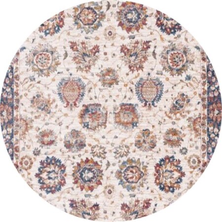 Safavieh 6 ft. 7 in. x 6 ft. 7 in. Heirloom Power Loomed Round Rug; Navy & Rust HRL794N-7R